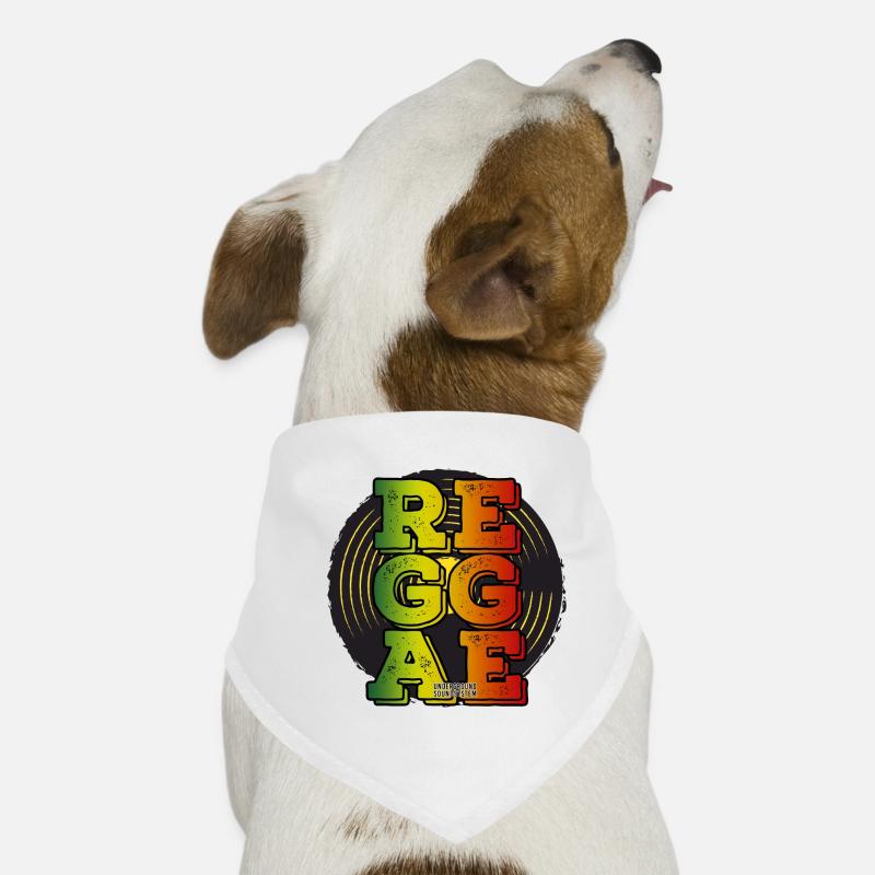 Reggae Neonfarben Logo - Hunde-Bandana - Weiß