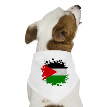 Palästina Klecks / Flagge Geschenk Islamabad - Hunde-Bandana - Weiß - Vorne