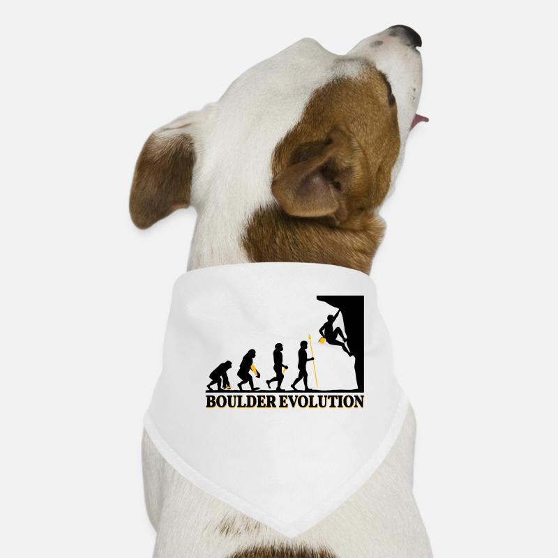 Boulder Evolution Klettern Bergsteigen Spruch Hunde-Bandana