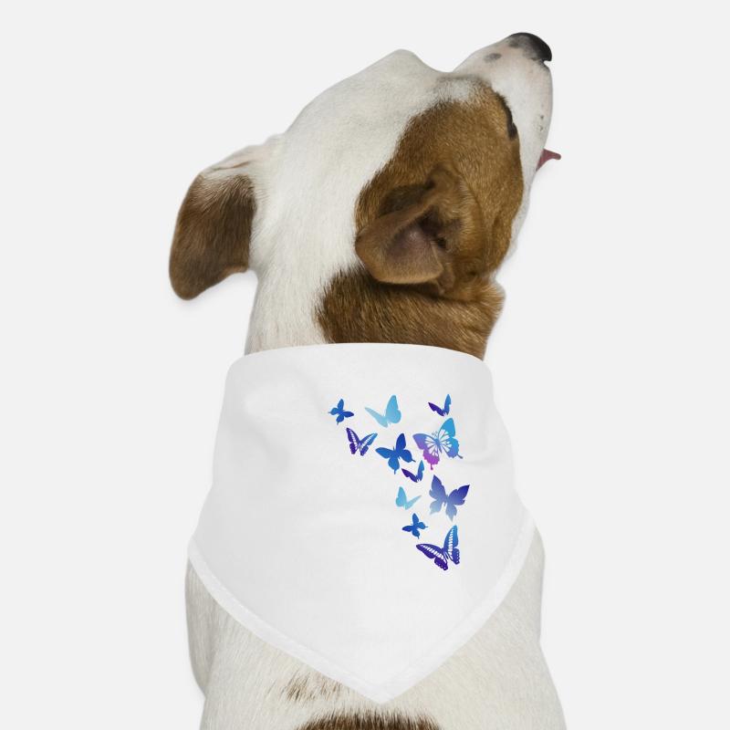 Schmetterlinge - Hunde-Bandana - Weiß