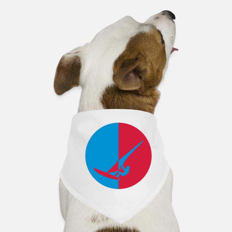Windsurfen / Windsurfer / Windsurf / Windsurfing - Hunde-Bandana - Weiß