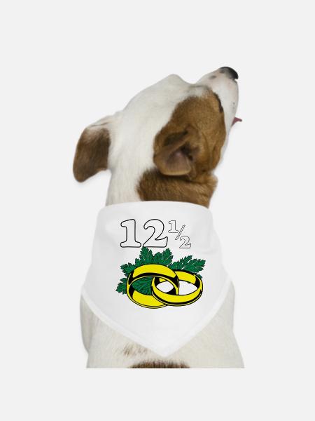 Parsley Wedding , 12,5 Years Wedding Anniversary (25) - Dog Bandana - white - Front