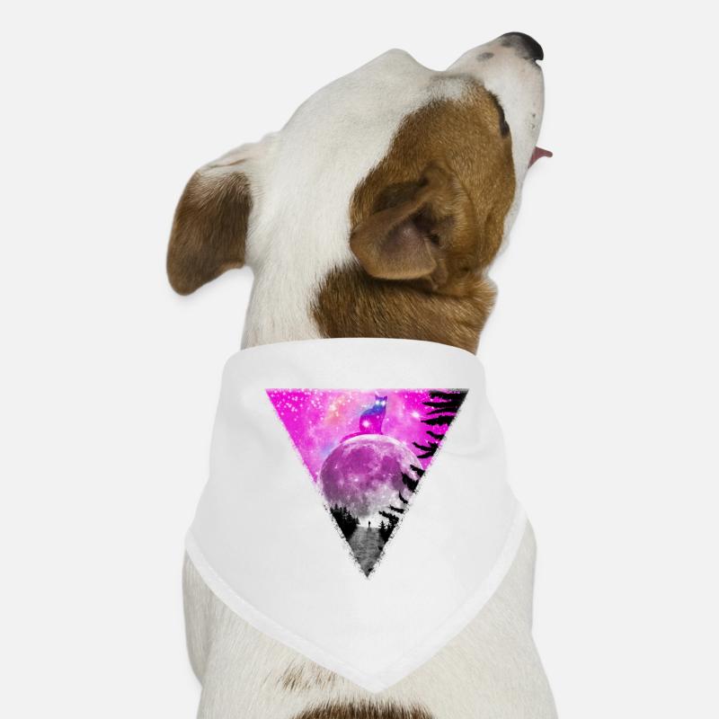 Chat géant sur la lune. Bandana pour chien