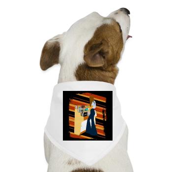 Retro-Jukebox und Frauenstil - Hunde-Bandana - Weiß - Vorne