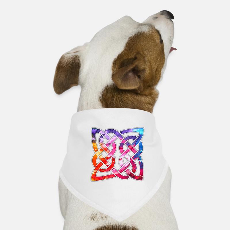 Noeud celtique - coloré - Bandana pour chien - blanc