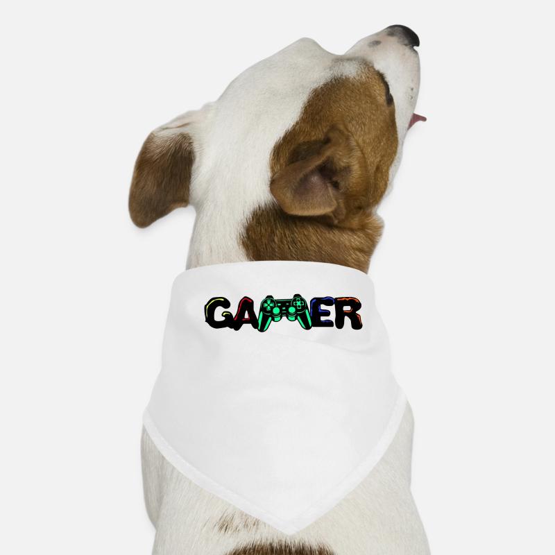 Gamer Games Zocker Controller Spielkonsole Spieler - Hunde-Bandana - Weiß