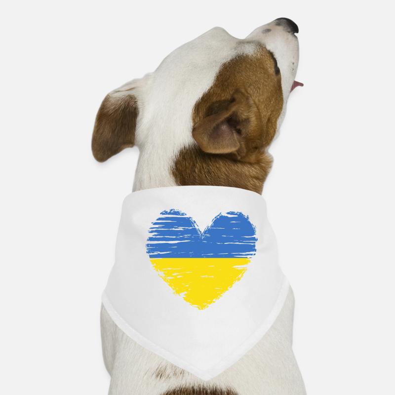 Ukraine coeur drapeau blason Bandana pour chien
