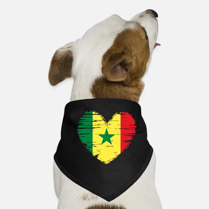 Sénégal coeur drapeau blason Bandana pour chien
