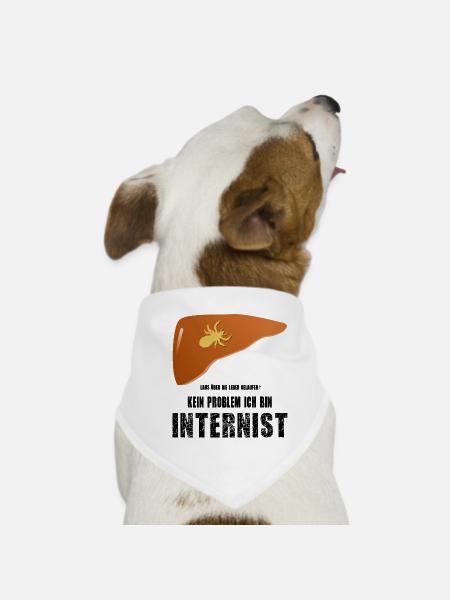 Arzt Innere Internist Laus Leber Geschenk lustig - Hunde-Bandana - Weiß - Vorne