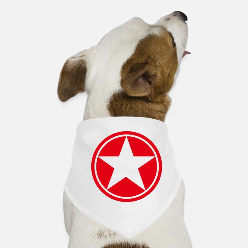 Star in Red Five-Pointed Circle Pentagram Dog Bandana