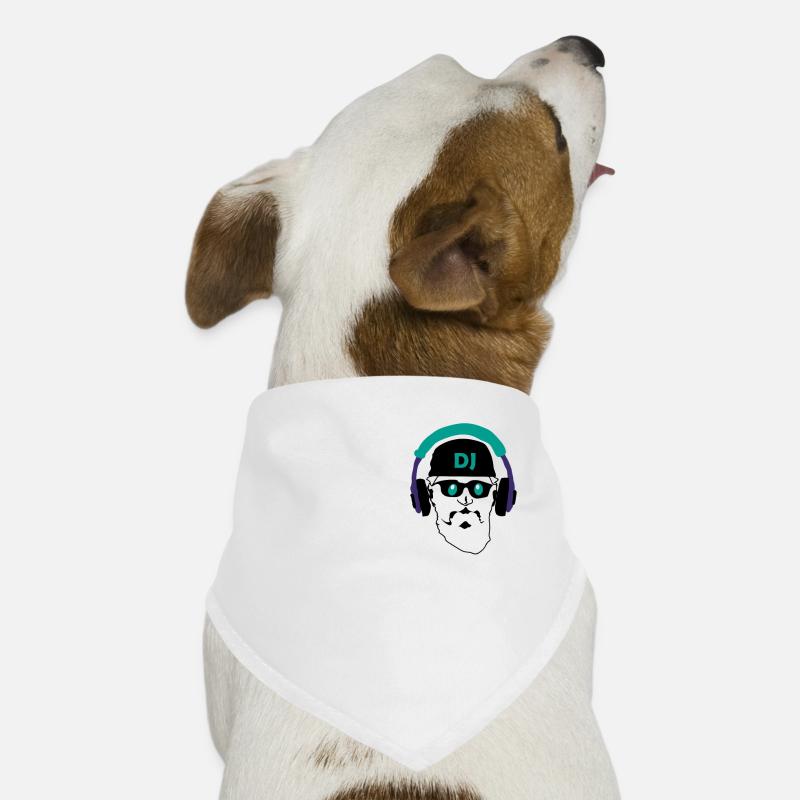 Neon DJ Headphone Drawing Dog Bandana