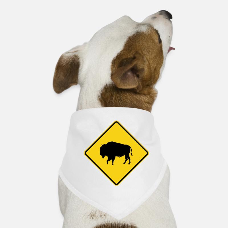 Bison Warning Sign Dog Bandana