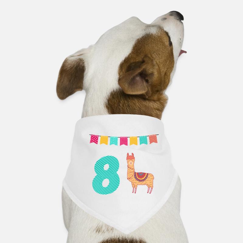 Lustiges Lama Alpaka 8. Geburtstag Hunde-Bandana