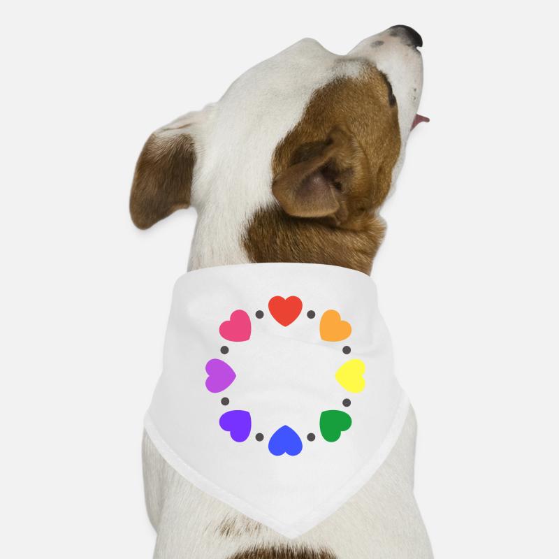 Regenbogen Herzen Hunde-Bandana