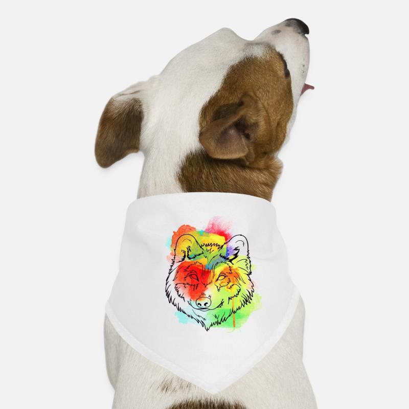 A Beautiful and Fun Watercolor Wolf Design Dog Bandana