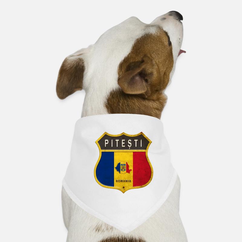 Pitești Rumänien Wappen Design Hunde-Bandana