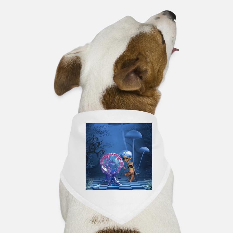 Süße Fee mit Fantasiefisch - Hunde-Bandana - Weiß