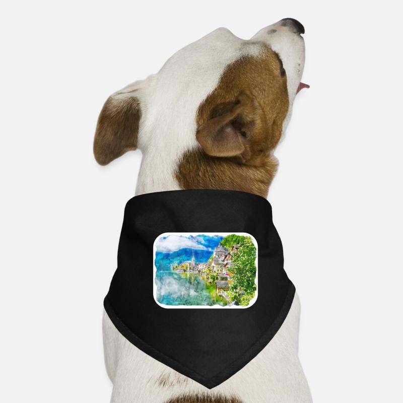 Autriche Aquarelle Esquisse Dessinée à la main Illustration Bandana pour chien
