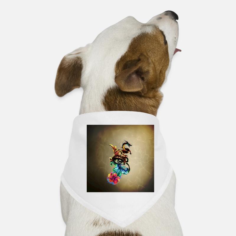 Impressive eye with clock and dragon. Dog Bandana