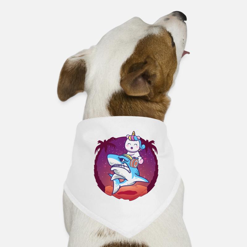 Unicorn Riding a Shark Dog Bandana