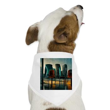 futuristische Stadtszene - Hunde-Bandana - Weiß - Vorne