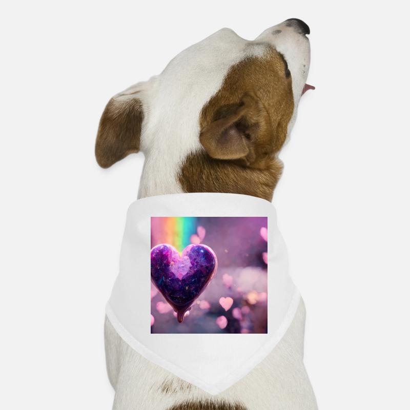 Lilla regnbuehjerte Bandana til din hund