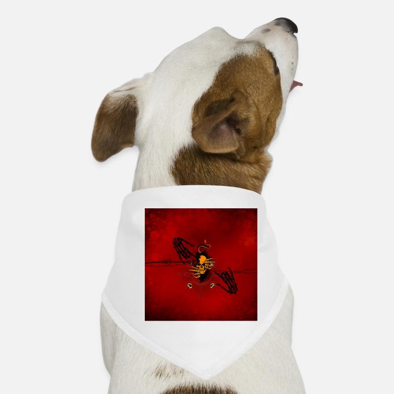 Gruseliger Schädel schaut durch ein Loch Hunde-Bandana