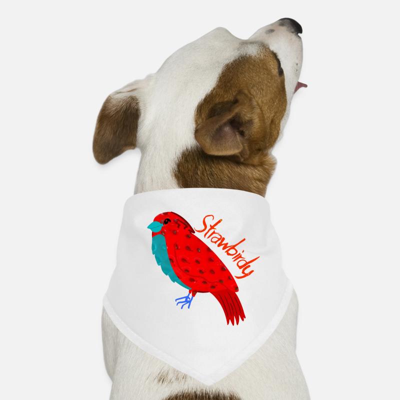 Vogel und Erdbeere. Strohvögel Hunde-Bandana