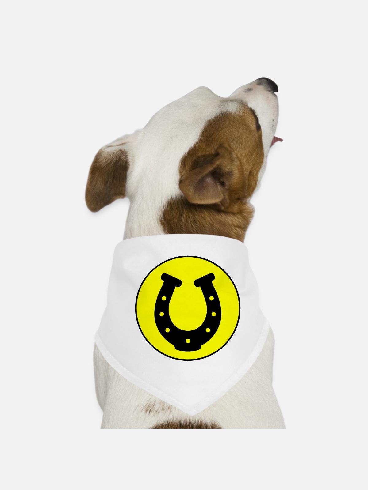 Horseshoe Icon - Dog Bandana - white - Front