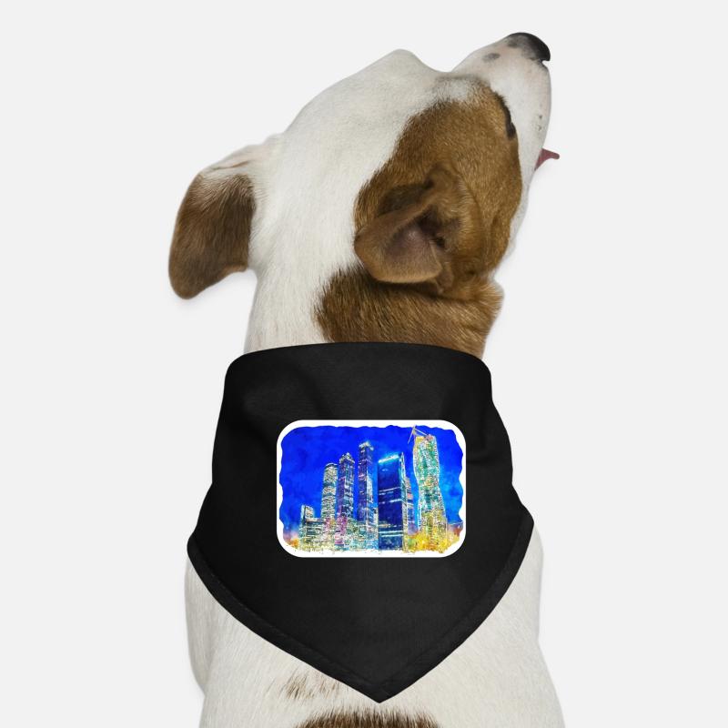 Moscou Russie Aquarelle Esquisse Dessin Dessiné Bandana pour chien