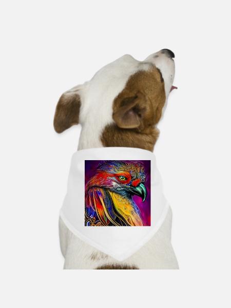Merveilleux corbeau coloré - Bandana pour chien - blanc - Devant