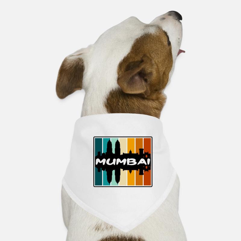 Mumbai Inde Skyline Silhouette Souvenir de voyage Bandana pour chien