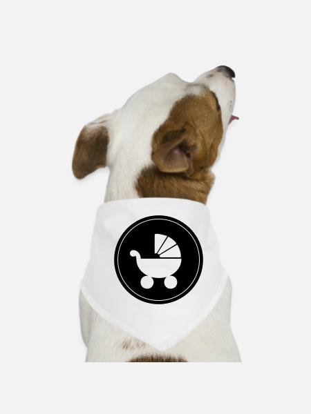 Kinderwagen baby - Hunde-Bandana - Weiß - Vorne