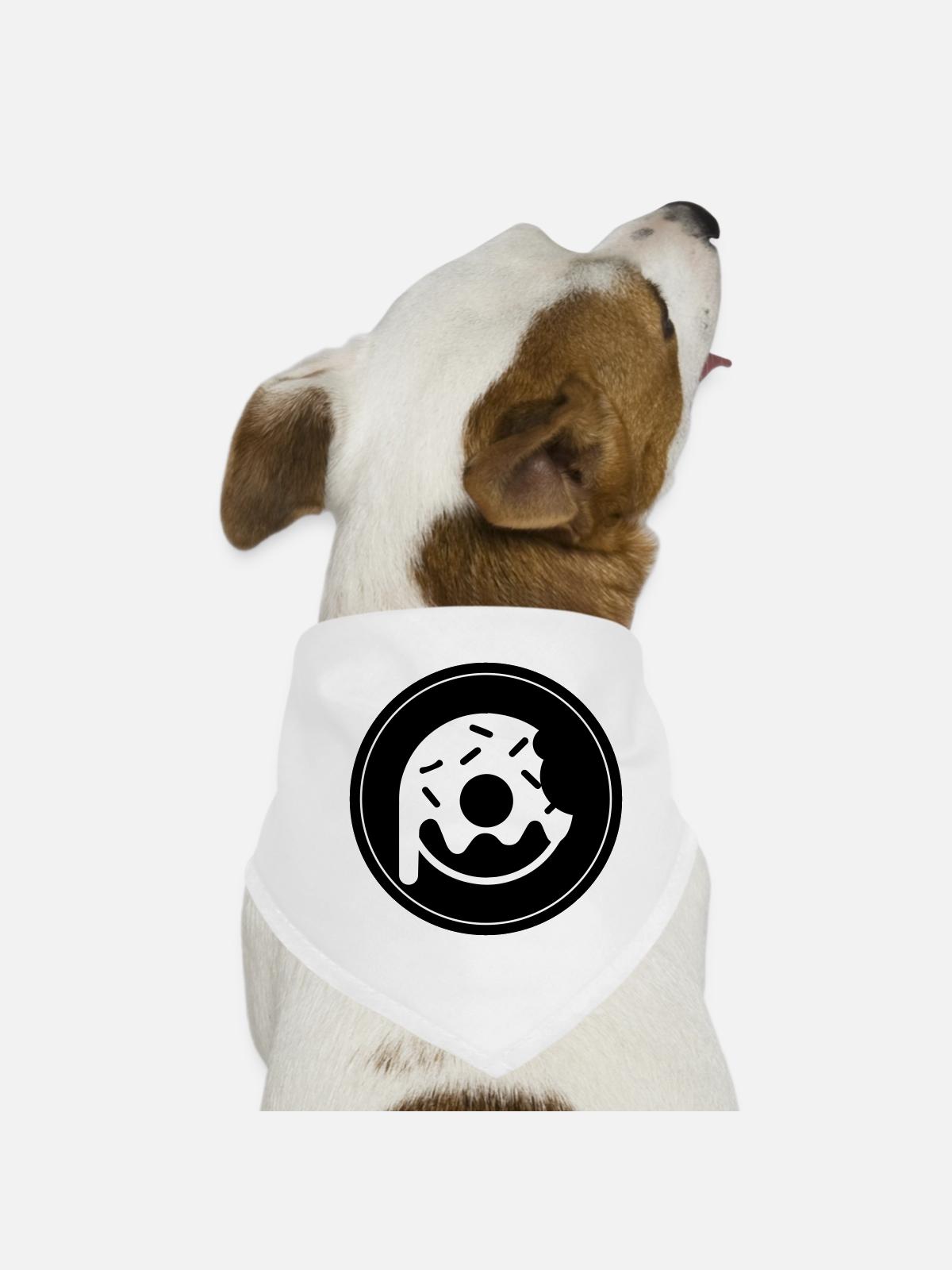 Donut Symbol - Dog Bandana - white - Front