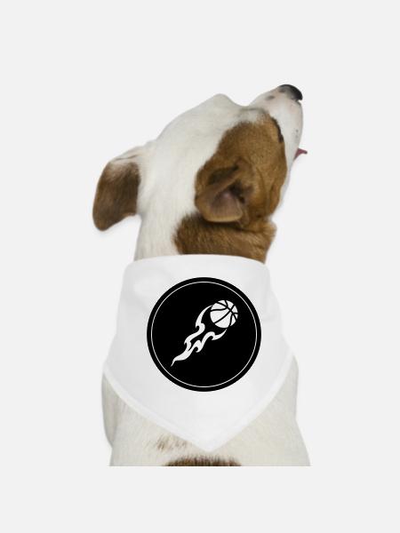 Basketball flame - Dog Bandana - white - Front