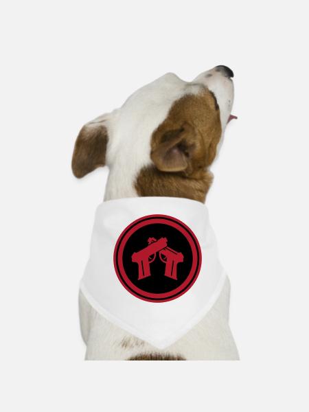 Pistol Symbol - Dog Bandana - white - Front