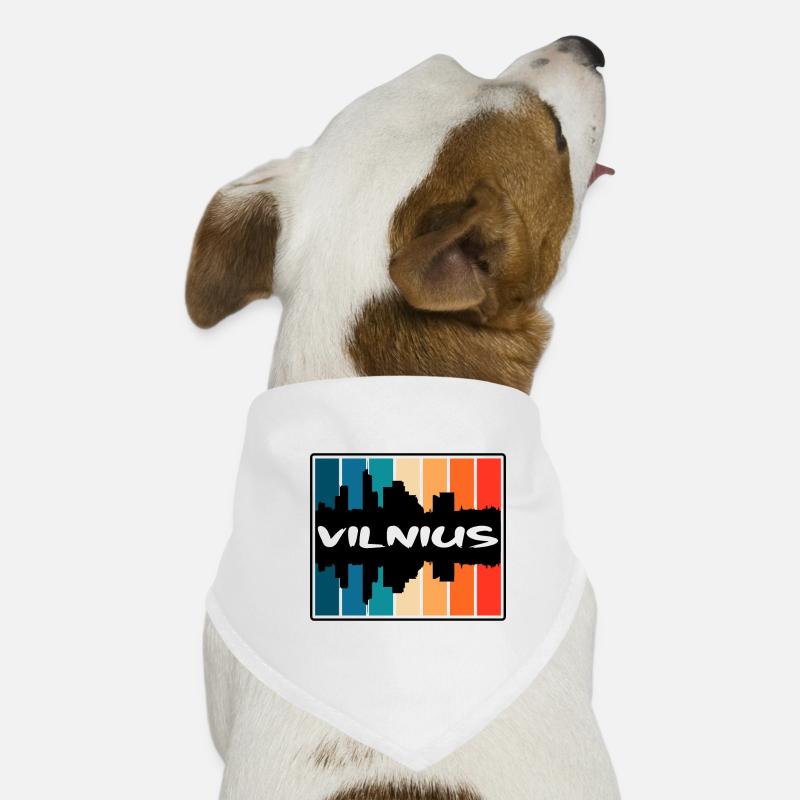Vilnius Lithuania Skyline Silhouette Travel Souven Dog Bandana