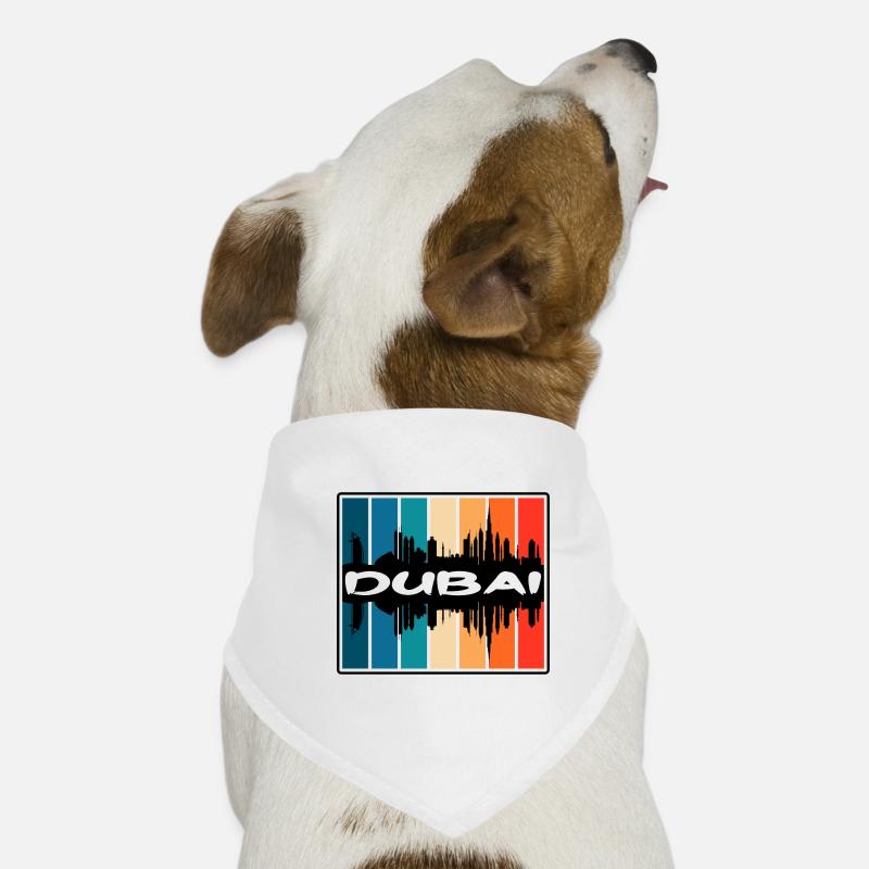 Dubaï Eau Skyline Silhouette Souvenir de voyage Bandana pour chien
