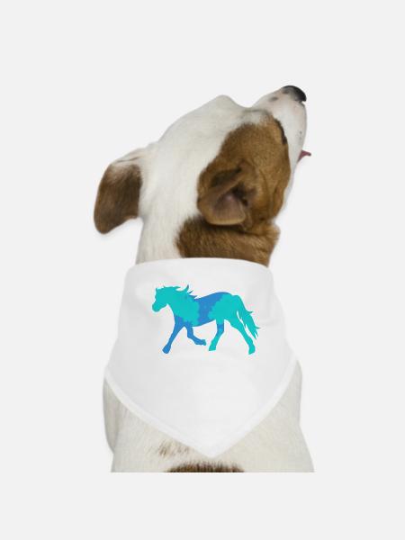 Cool Pferde Islandpferde Pferdeliebe Ross - Hunde-Bandana - Weiß - Vorne
