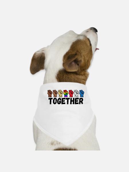 Proud Lgbt Saying Pride Gay Relationship Gay - Dog Bandana - white - Front