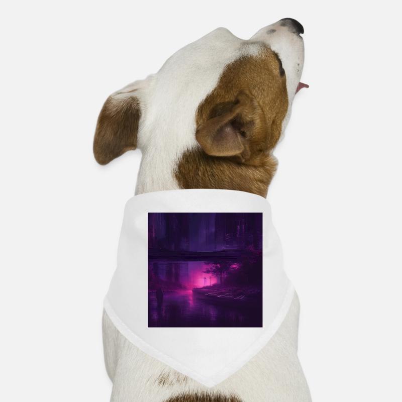 Retrowave Synthwave Future City 80s Design Hunde-Bandana