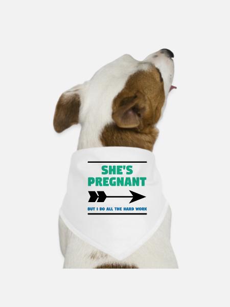 Pregnant Family Parents Statement Mother Baby - Dog Bandana - white - Front