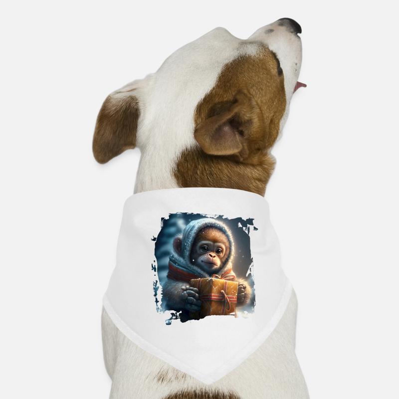 Winterlicher Orangutan Geschenk Hunde-Bandana