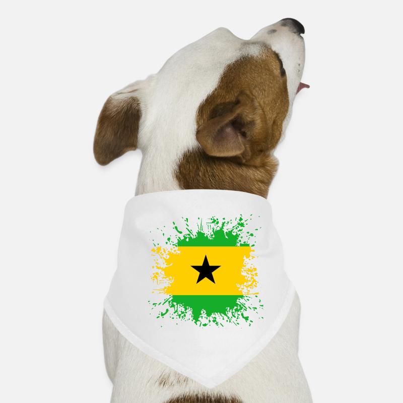 Le drapeau de São Tomé-et-Príncipe éclabousse de peinture Bandana pour chien