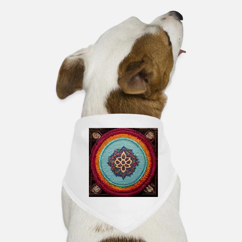 Boho Mandala Abstract - Hunde-Bandana - Weiß