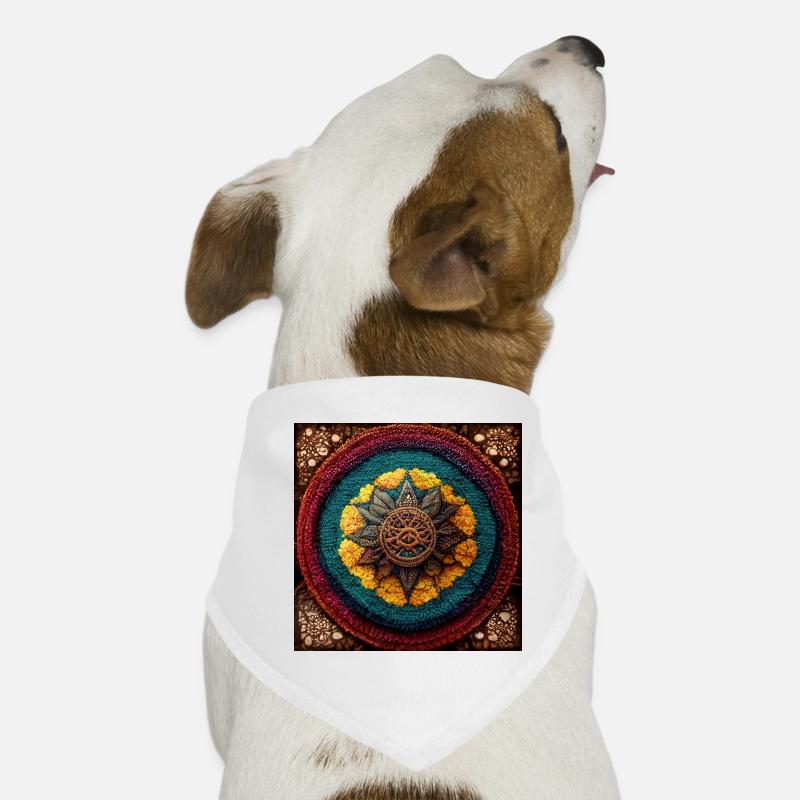 Boho Mandala Abstract - Hunde-Bandana - Weiß