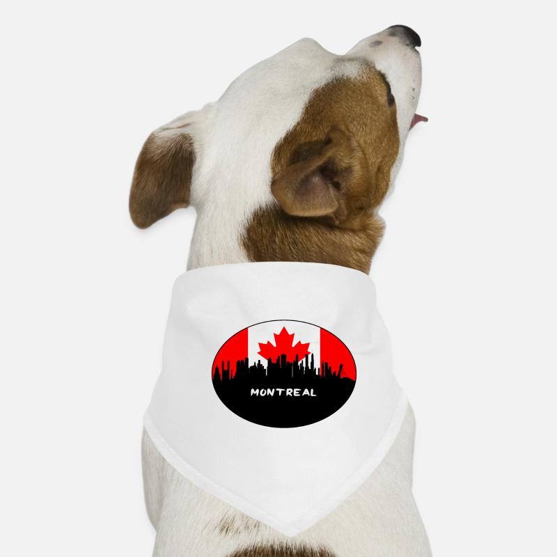 Drapeau Canada Montréal Skyline Voyage Silhouette Bandana pour chien