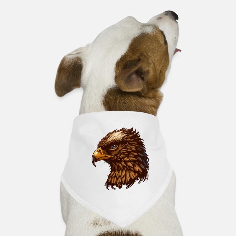 Illustration de bande dessinée Imperial Eagle Head - Bandana pour chien - blanc