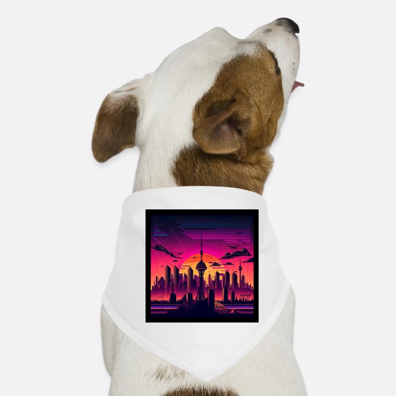 Skyline de Berlin dans la lumière du soir Bandana pour chien