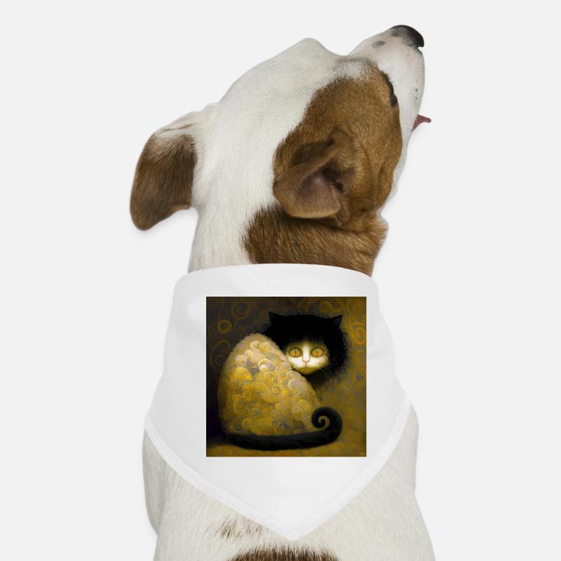 Chat Doré Arabesques - Stoik le chat - Bandana pour chien - blanc